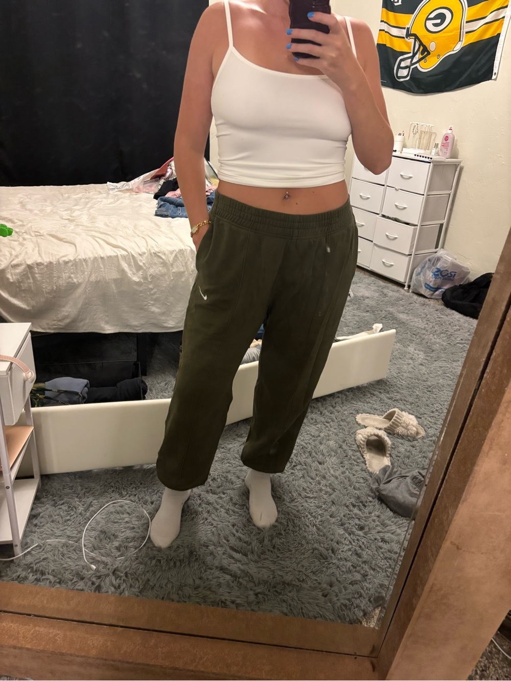 Nike Olive Green Track Joggers